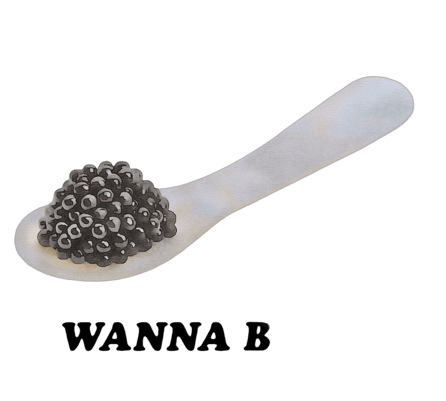 Caviar on a mother of pearl spoon